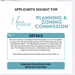 Applicants Sought for Planning & Zoning Commission