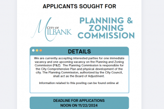 Applicants Sought for Planning & Zoning Commission