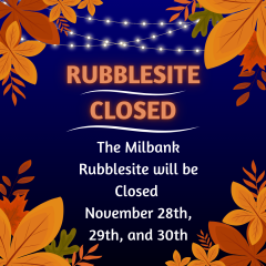 Rubblesite Thanksgiving Schedule